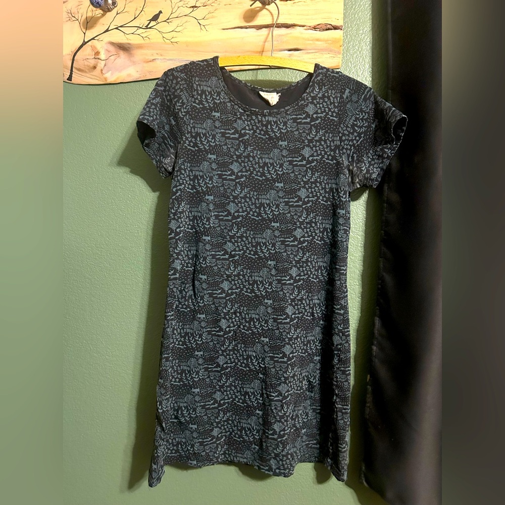 Mata Traders Black and Teal Floral Midi Dress